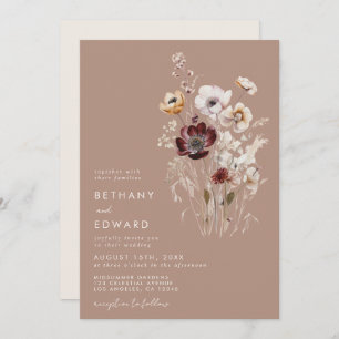 Invitation Mariage Fleur sauvage d'automne