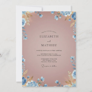 Invitation Mariage Fleur Sauvage de Bleuet Terracotta