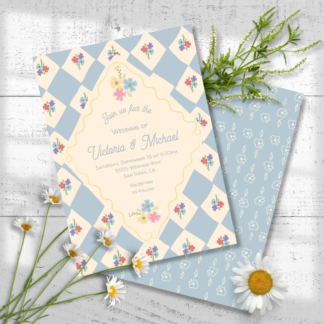 Invitation Mariage fleur sauvage de paquets de semences tiré  (Créateur téléchargé)