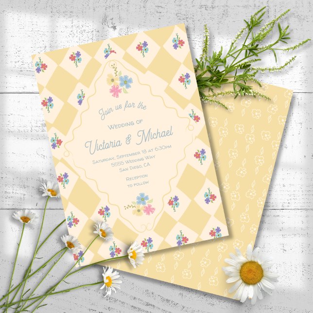 Invitation Mariage fleur sauvage de paquets de semences tiré  (Créateur téléchargé)
