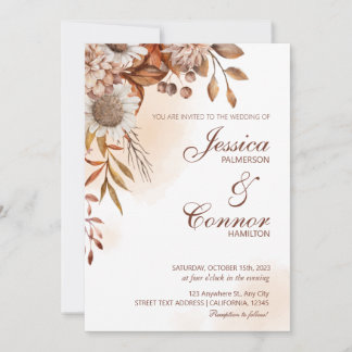 Invitation Mariage Fleur sauvage de Terracotta Boho