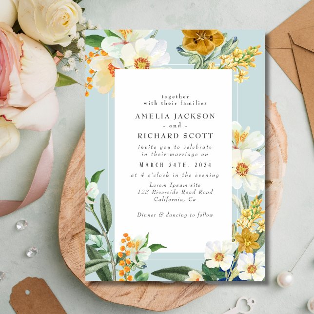 Invitation Mariage Fleur sauvage du jardin de printemps (Créateur téléchargé)