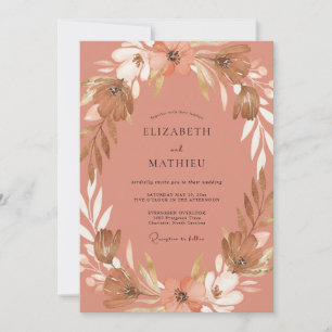 Invitation Mariage Fleur Sauvage en Terre Cuite Pressée