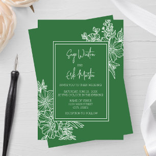 Invitation Mariage fleur sauvage Floral Frame