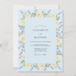 Invitation Mariage Fleur Sauvage Jaune Ciel