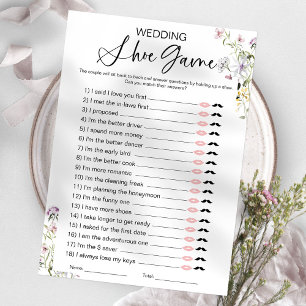 Invitation Mariage fleur sauvage Jeu de Fête des mariées de c