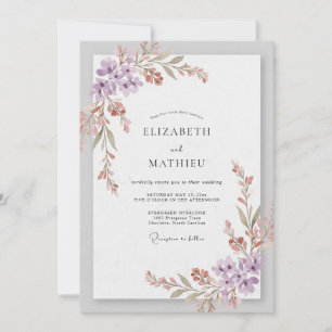 Invitation Mariage Fleur Sauvage Lilas Mauve