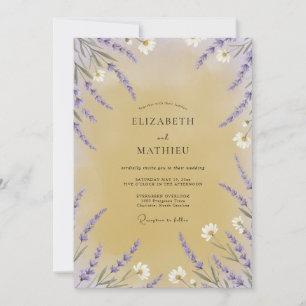 Invitation Mariage Fleur Sauvage Miel Violet