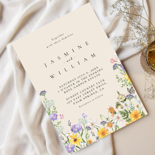 Invitation Mariage Fleur sauvage moderne