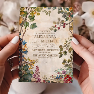 Invitation Mariage Fleur sauvage moderne