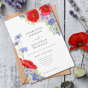 Invitation Mariage Fleur sauvage moderne élégant