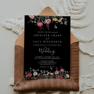 Invitation Mariage Fleur sauvage multicouleur de jardin