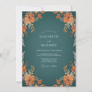 Invitation Mariage Fleur Sauvage Orange Essence