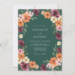 Invitation Mariage Fleur Sauvage Prune Essence