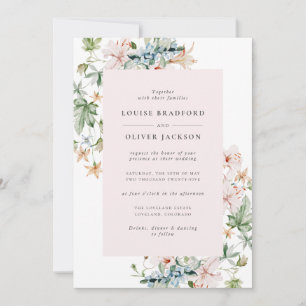 Invitation Mariage Fleur sauvage rose