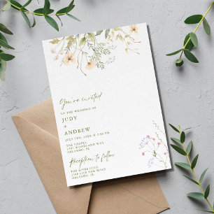 Invitation Mariage Fleur sauvage simple