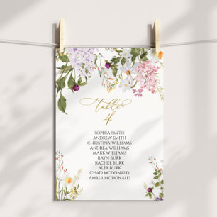 Invitation Mariage fleur sauvage Tableau numéro 4 Tableau de 