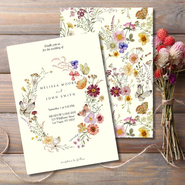 Invitation Mariage Fleur sauvage Terracotta Flora Boho (Créateur téléchargé)
