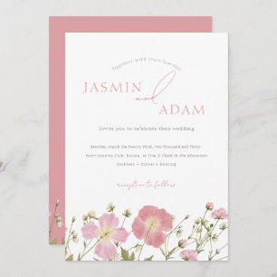 Invitation Mariage Fleur sauvage Whimsical Blush