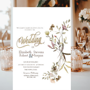 Invitation Mariage Fleur sauvage Whimsical Watercolor
