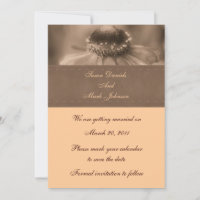 Mariage Fleur Sepia Zinnia Sauvez La Date