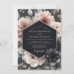 Invitation Mariage Fleur Tenebreux Blush