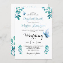 Mariage fleuri bleu papillon bleu doux
