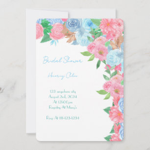 INVITATION MARIAGE FLEURI ROSE PRINTEMPS ÉTÉ