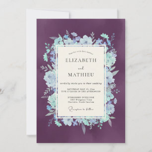 Invitation Mariage Fleurie Améthyste