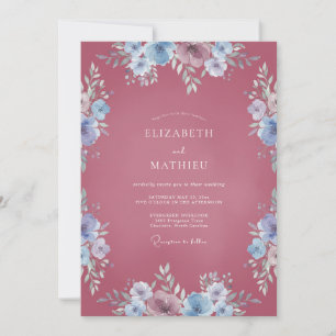 Invitation Mariage Fleurie Bleuet Baie