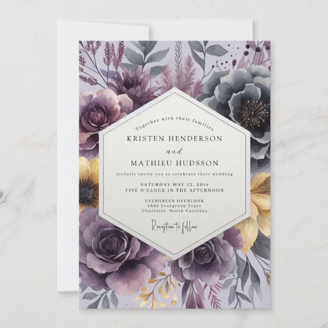 Invitation Mariage Fleurie Blooms de Prunier (Devant)