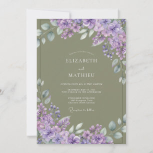 Invitation Mariage Fleurie Coup de Pinceau Lavande