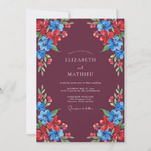 Invitation Mariage Fleurie de Bourgogne en Fleur