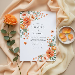 Invitation Mariage Fleurie de Corail Luxuriant