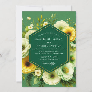 Invitation Mariage Fleurie d'Émeraude