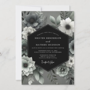 Invitation Mariage Fleurie Fantomatique au Charbon