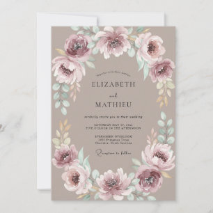 Invitation Mariage Fleurie Mauve