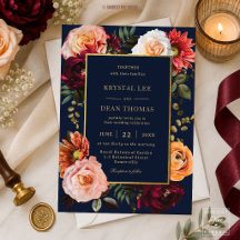 Mariage Fleurie Navy Burgundy Blush Rust Sombre So