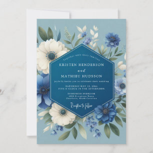 Invitation Mariage Fleurie Poétique de Saphir