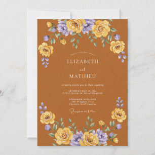 Invitation Mariage Fleurissant de Lavande Jaune