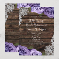 Mariage Fleurs de Roses Violettes Bois Rustique et