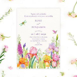 Invitation Mariage fleurs irlandaises aquarelle 