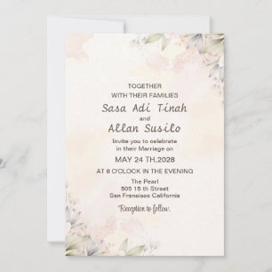 Invitation Mariage Fleurs roses