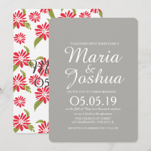 Invitation Mariage Fleurs Tropicales de Marguerites