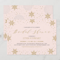 Mariage Flocon de Neige d'Hiver Rose et Or Baignoi