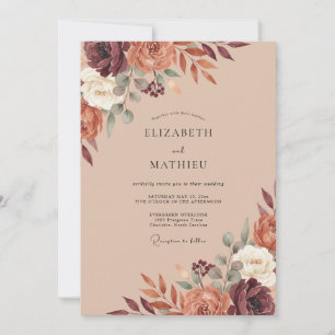 Invitation Mariage Floraison Automnale Bourguignonne
