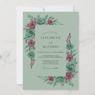 Invitation Mariage Floraison Botanique de Bourgogne Sage