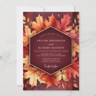Invitation Mariage Floraison de Feuille d'Automne Bourguignon