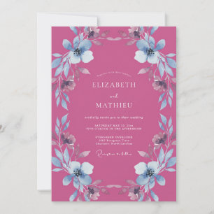 Invitation Mariage Floraison Éthérée Fuchsia