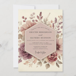 Invitation Mariage Floraison Éthérée Mauve